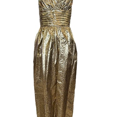 1960s Golden &quot;Bond&quot; Girl Lame Gown