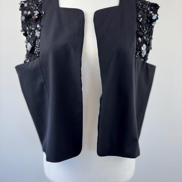 Early 2000s Black Sequin Vest 