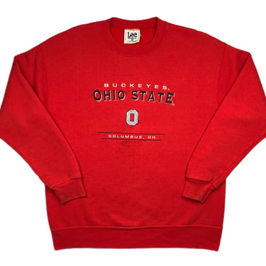 Vintage 90s Lee Sport Ohio State University Buckeyes Embroidered Crewneck Sweatshirt Pullover Size Large/XL 