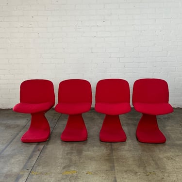 Italian Cantilevered Chairs by Joe Colombo - set of four 