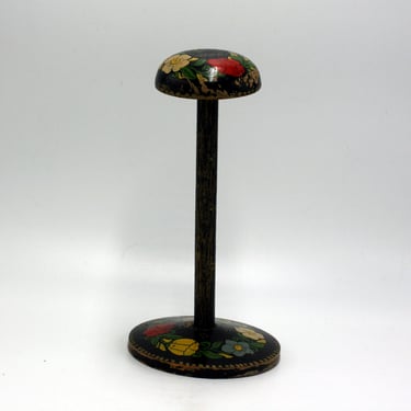 vintage hat stand hand painted 