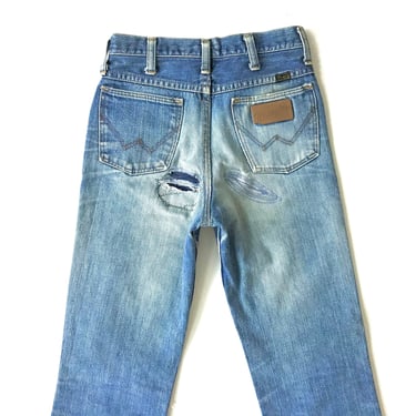 70's Wrangler Faded and Patched Western Jeans / Size XXS 22 