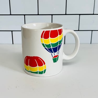 Vintage Hot Air Balloon Rainbow Mug, Retro Mug, Vintage Kitchen, Hot Air Balloons 