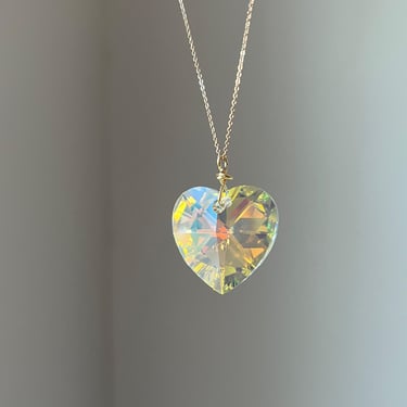 Disco Crystal Heart Pendant 