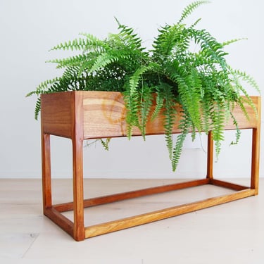 Danish Modern Aksel Kjersgaard Teak Planter Box with Zinc Tray 