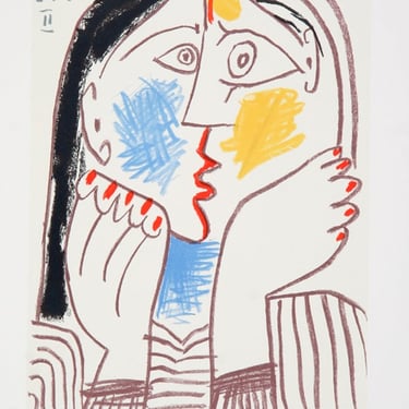 Tete Appuyee sur les Mains II,  Pablo Picasso (After), Marina Picasso Estate Lithograph Collection 