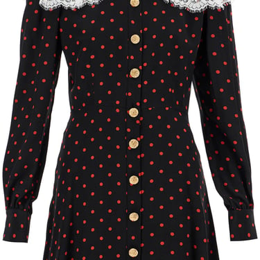 Alessandra Rich 'Silk Polka Dot Mini Dress Women