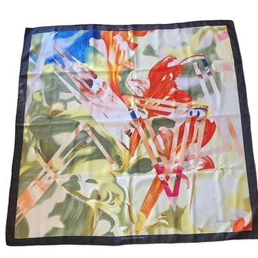 80s Louis Vuitton Scarf James Rosenquist Silk Print 