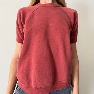 60s Faded Burgundy Short Sleeve Sweatshirt
