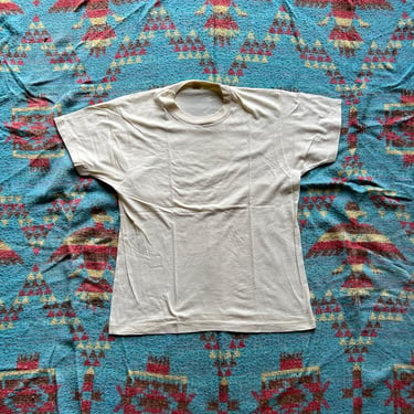 Vintage 1980s Cream Screen Stars Blank T Shirt 