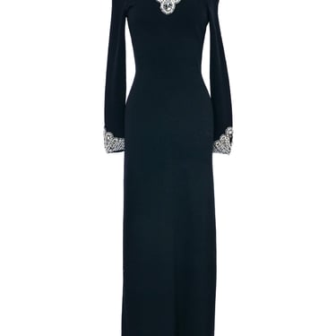 1960s Adolfo Beaded Knit Gown