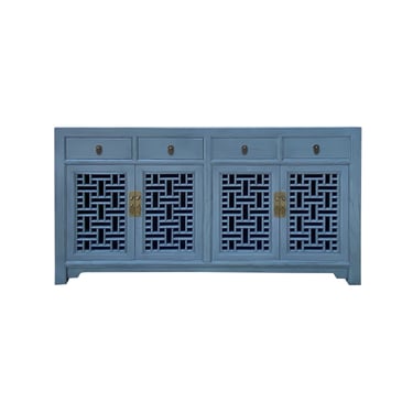 Asian Gray Shutter Doors Hardware Sideboard Credenza Console Cabinet cs7519E 