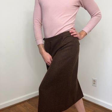 80s / 90s Burberry's houndstooth wool skirt 