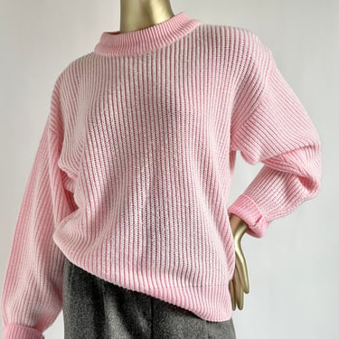 1980's Slouchy Sweater Pink One Size fits Most 