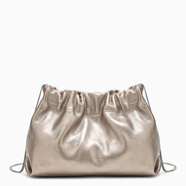 Brunello Cucinelli Soft Pearl-Coloured Leather Bag Women