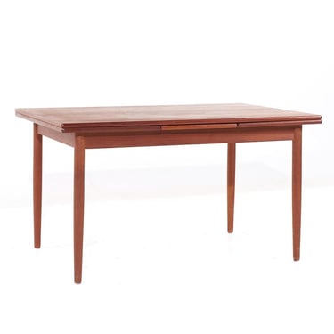 Kurt Ostervig Style Mid Century Teak Hidden Leaf Dining Table - mcm 