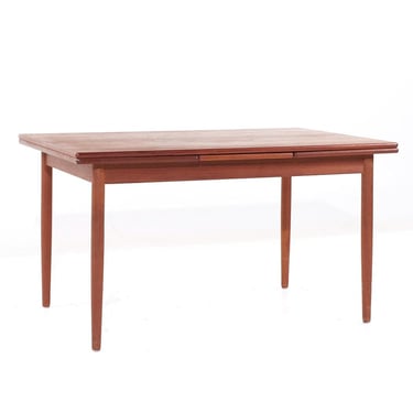 Kurt Ostervig Style Mid Century Teak Hidden Leaf Dining Table - mcm 