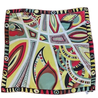 Vintage Pucci Silk Scarf Multicolored Psychedelic Print Square 