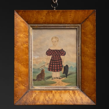 Miniature Painting of a Girl with Cat