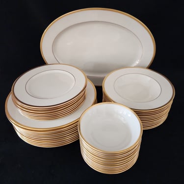 Lenox 'Tuxedo' Gold Banded China - 44 Piece Set