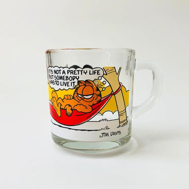 Vintage Glass Garfield Mug 