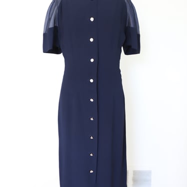 90s Valentino Sheer Top Button Dress