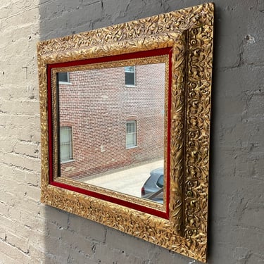 Gilt & Velvet Mirror