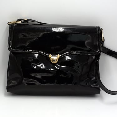 vintage Crown Lewis black patent leather purse 