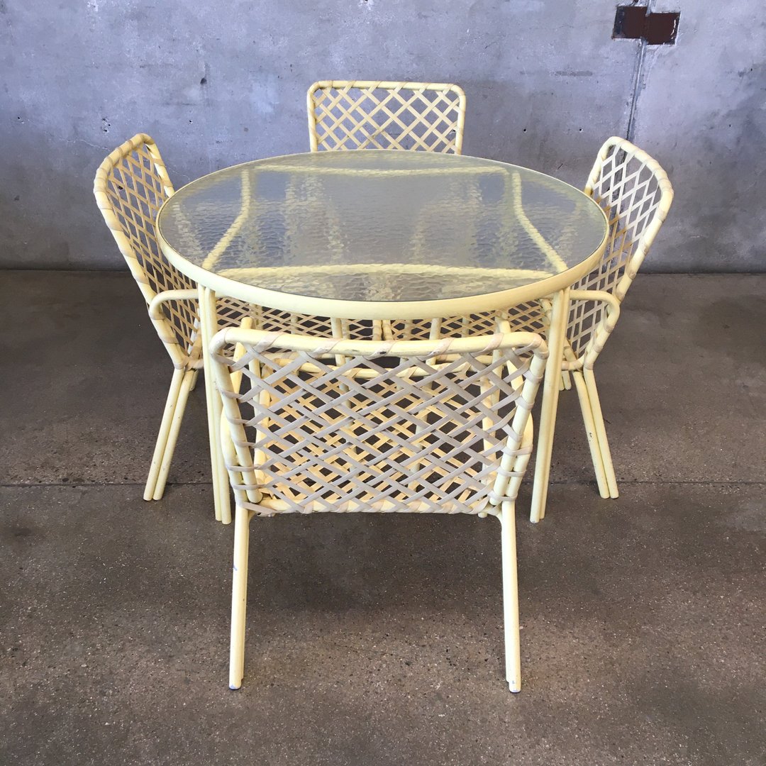 Vintage Yellow Brown Jordan Patio Set | Urban Americana | Long Beach, CA