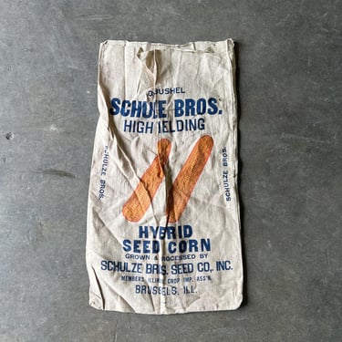 Vintage Schulze Bros Hybrid Seed Corn Sack Brussels, Il 