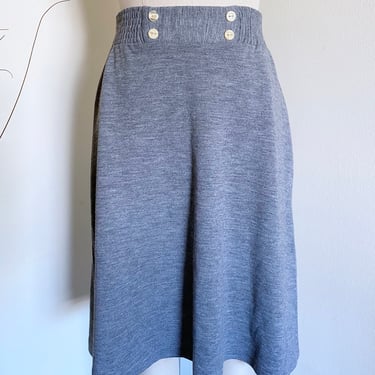 Vintage 60's Knit Skirt, Grey, XS S 