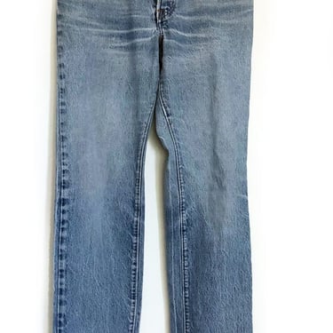 1980's 501 LEVI's RED "Wash'em Hot" LABEL - Vintage Blue Jeans Denim Pants, Mom Jeans, Size 11, Button Fly, 1970's, shrink to fit 