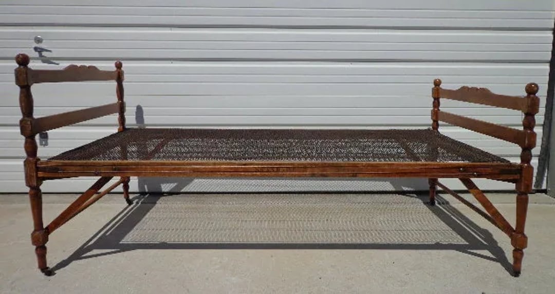 Antique Folding Bed Cot Civil War Era 1890's Daybed Wood | Deja Vu ...