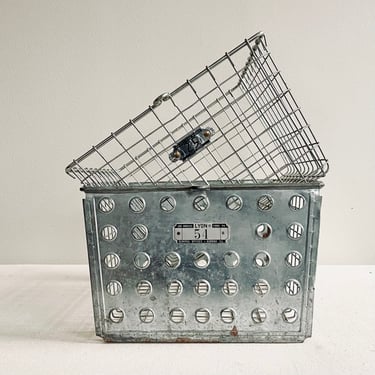 Vintage Metal Locker Basket 54 | Single Locker Basket | Numbered | Numbers | Gym Locker | Pool Locker | Metal Basket | Square Basket | Wire 