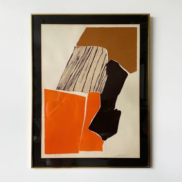 FRAMED LITHOGRAPH BY A.BLANCHARD, 28x36
