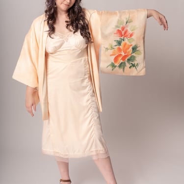 Peach Blossom Silk Haori Jacket