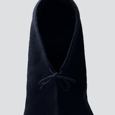 Black Wool Blend Tie Hood