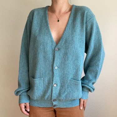 Peruvian Connection 100% Alpaca Made in Peru Blue Cardigan Hippie Sweater Sz L 