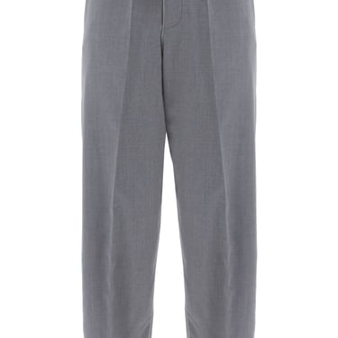 Ferragamo Lightweight Virgin Wool Tailored Trousers In Canvas Fabric Men