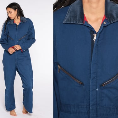 Walls Coverall Jumpsuit 80s Pants Workwear WALLS Blizzard Pruf Insulated Long Pants Work Wear Blue Vintage 1980s Small Medium 