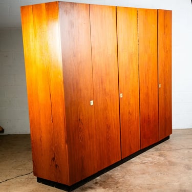 Mid Century Danish Closet Cabinet Armoire Teak Credenza Wardrobe German Locking