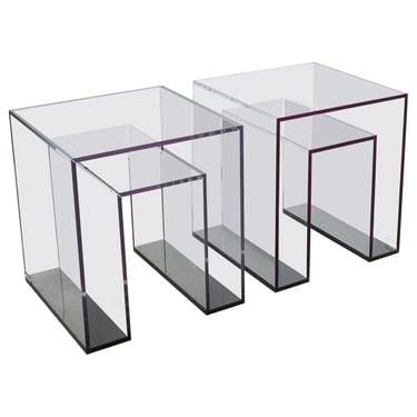 Pair of Alexandra Von Furtsenberg Brilliant Acrylic Drink Tables