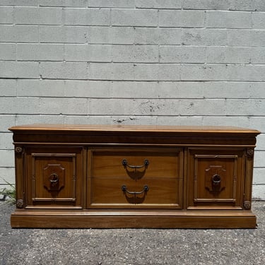 Vintage Wood Console Media TV Stand Table Cabinet Thomasville Regency Low Storage Credenza Bench CUSTOM PAINT Avail 