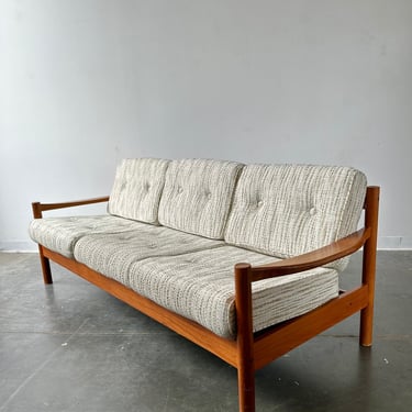 Danish Mid Century Teak Three Seater Sofa 
