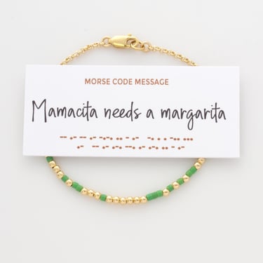 Mamacita Needs A Margarita Morse Code Bracelet, Funny Mother's Day Gift, Birthday Gift for Friend, Gift for Mom 