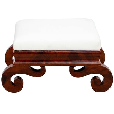 An American Empire Mahogany Scrolled Stool