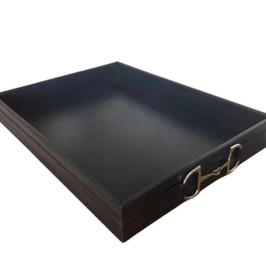 Navy Leather Tray