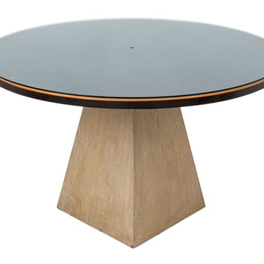 Modern Circular Glass Top Dining Table