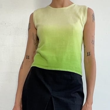 Lime Dip Dyed Knit Vest (S)