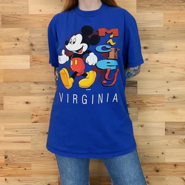 Mickey Mouse Disney Vintage 1990's Virginia Tee Shirt T-Shirt 